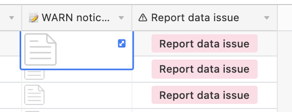 database screenshot for reporting errors
